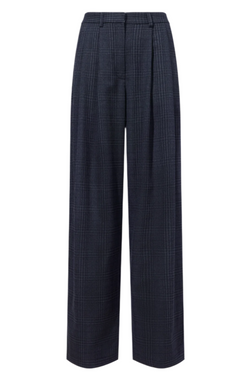 Eleanor Pant in Grid Flannel - Carbon Melange