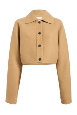 Camel cropped jacket best sale