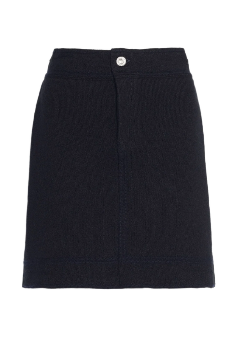 Cashmere "Denim" Skirt - Black/Pirate