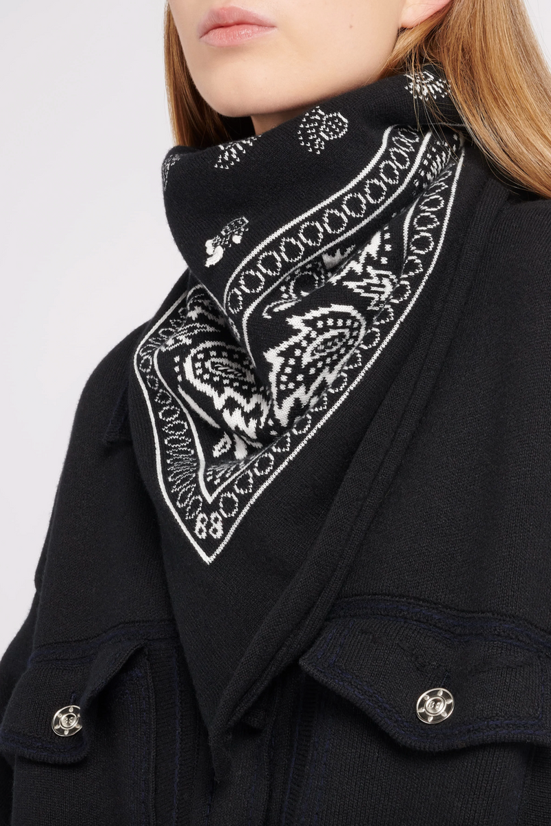 Bandana in Cotton and Cashmere - Black