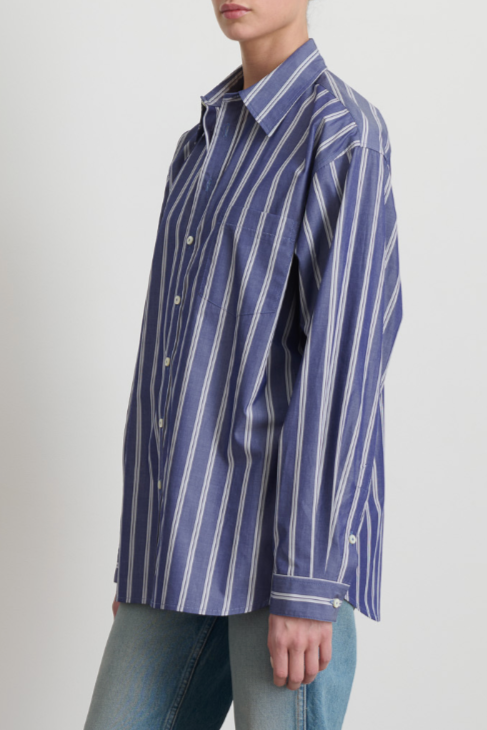 Nolan Shirt - Indigo White Stripe