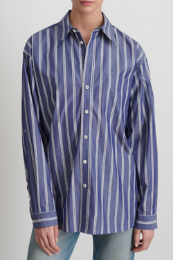 Nolan Shirt - Indigo White Stripe