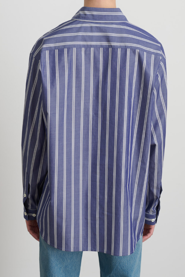 Nolan Shirt - Indigo White Stripe