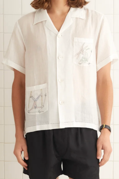 Skiers Short Sleeve Shirt - White Multi