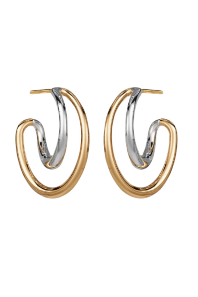 Mini Initial Two-Tone Hoop Earrings – Hero Shop