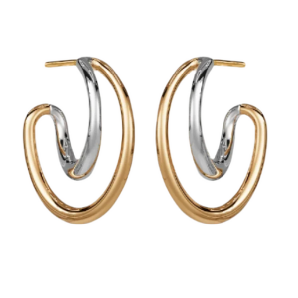 Mini Initial Two-Tone Hoop Earrings – Hero Shop