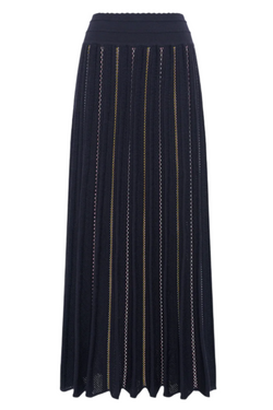 Faire Isle Jacquard Knit Long Skirt - Midnight-Multi