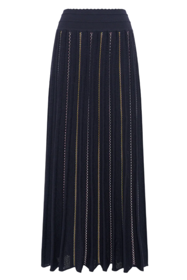 Faire Isle Jacquard Knit Long Skirt - Midnight-Multi