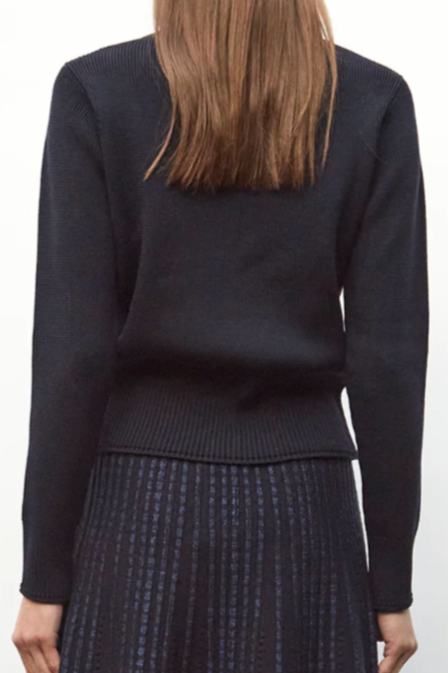 Full Knit V-Neck Sweater - Midnight