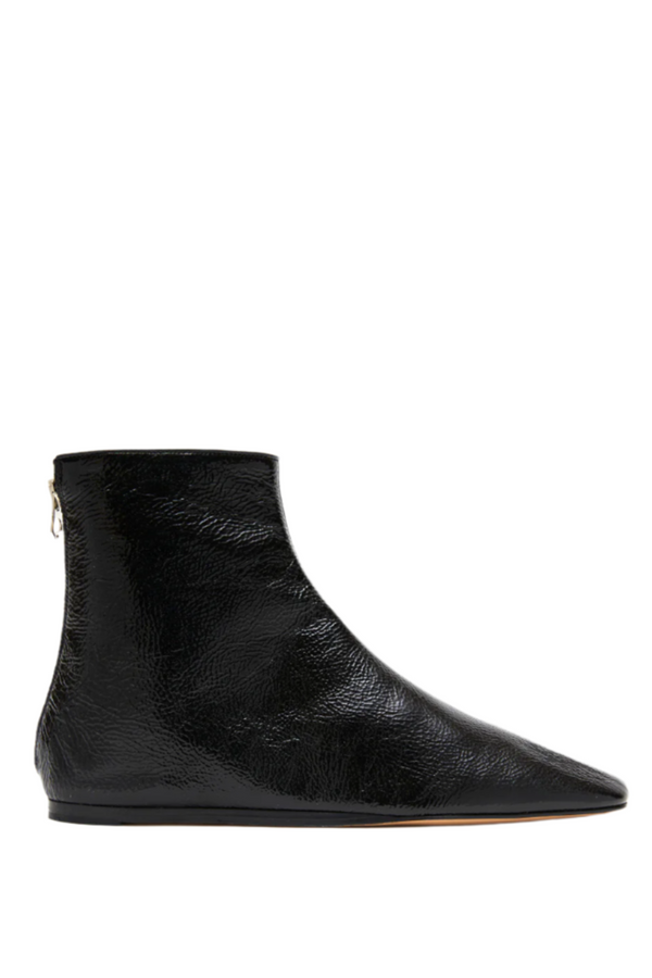 Luna Patent Zip Boots - Black