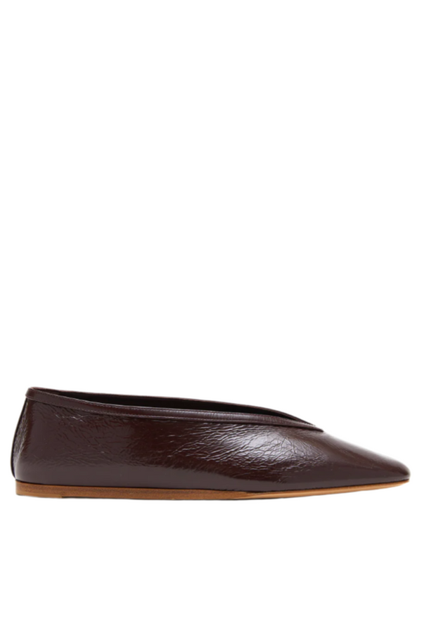 Luna Patent Slippers - Chocolate