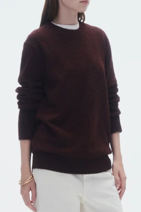 Allday Recycled Cashmere Crew - Plum