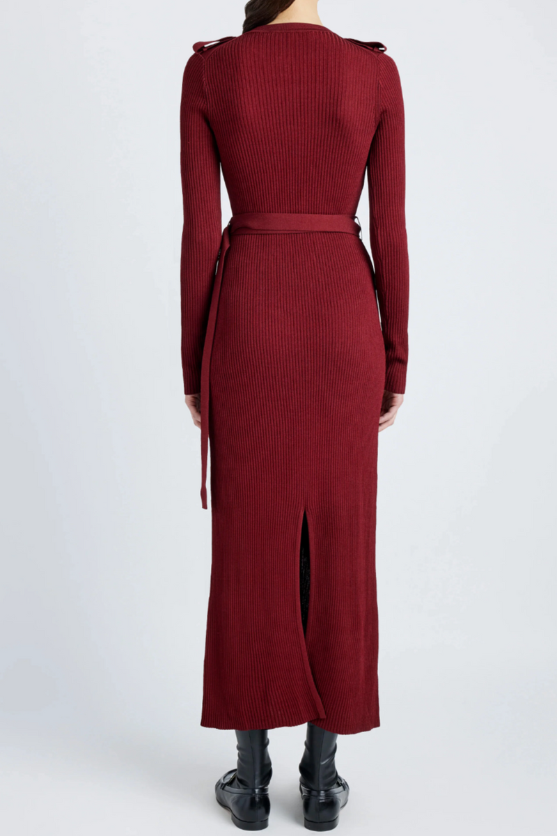 Lauryn Dress in Silk Viscose Knit - Dark Red