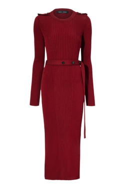 Lauryn Dress in Silk Viscose Knit - Dark Red