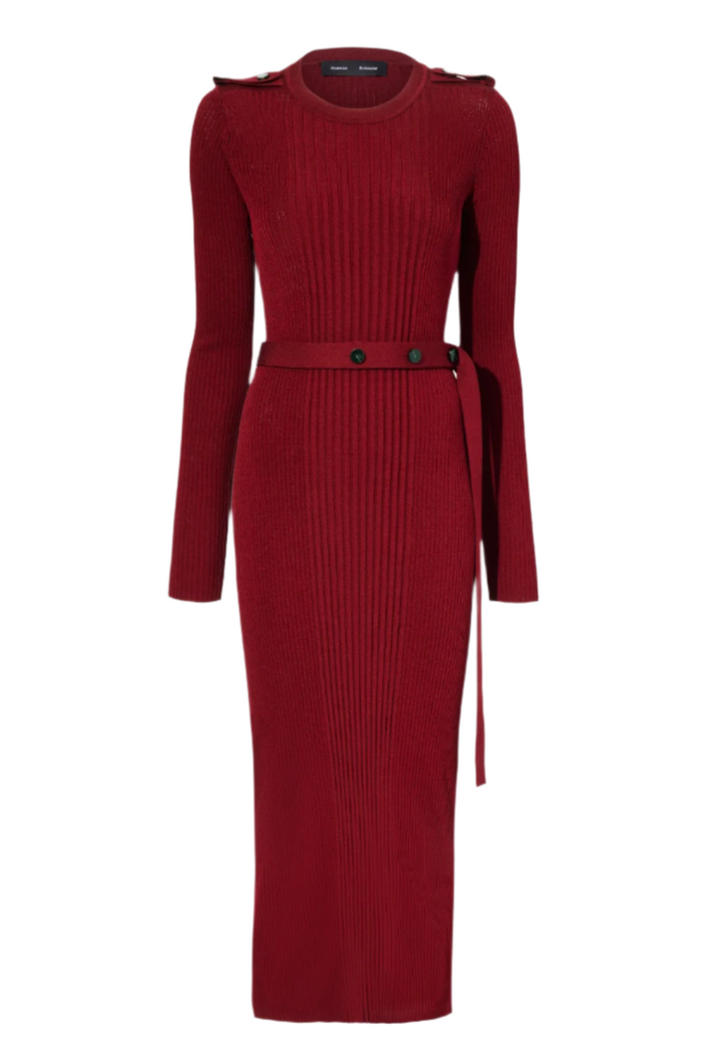 Lauryn Dress in Silk Viscose Knit - Dark Red