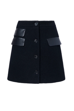 Mei Skirt in Boiled Wool Jersey - Black