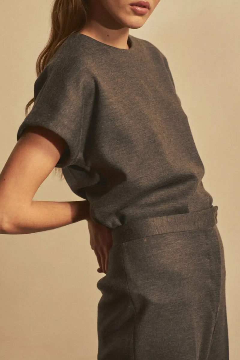 The Laura Trousers in Wool Jersey - Grey