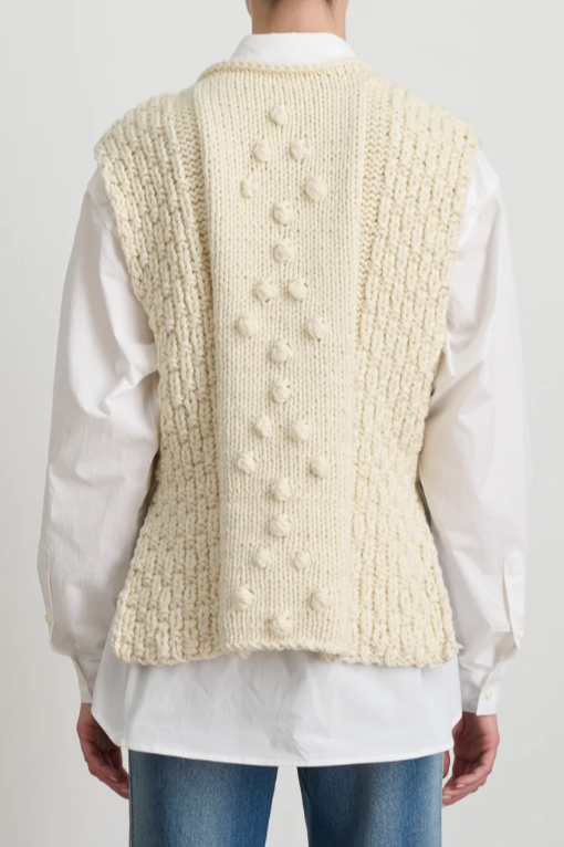 Hand Knit Gilet - Natural Wood