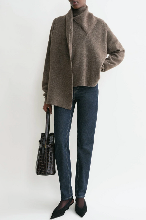 Draped Scarf Knit - Truffle