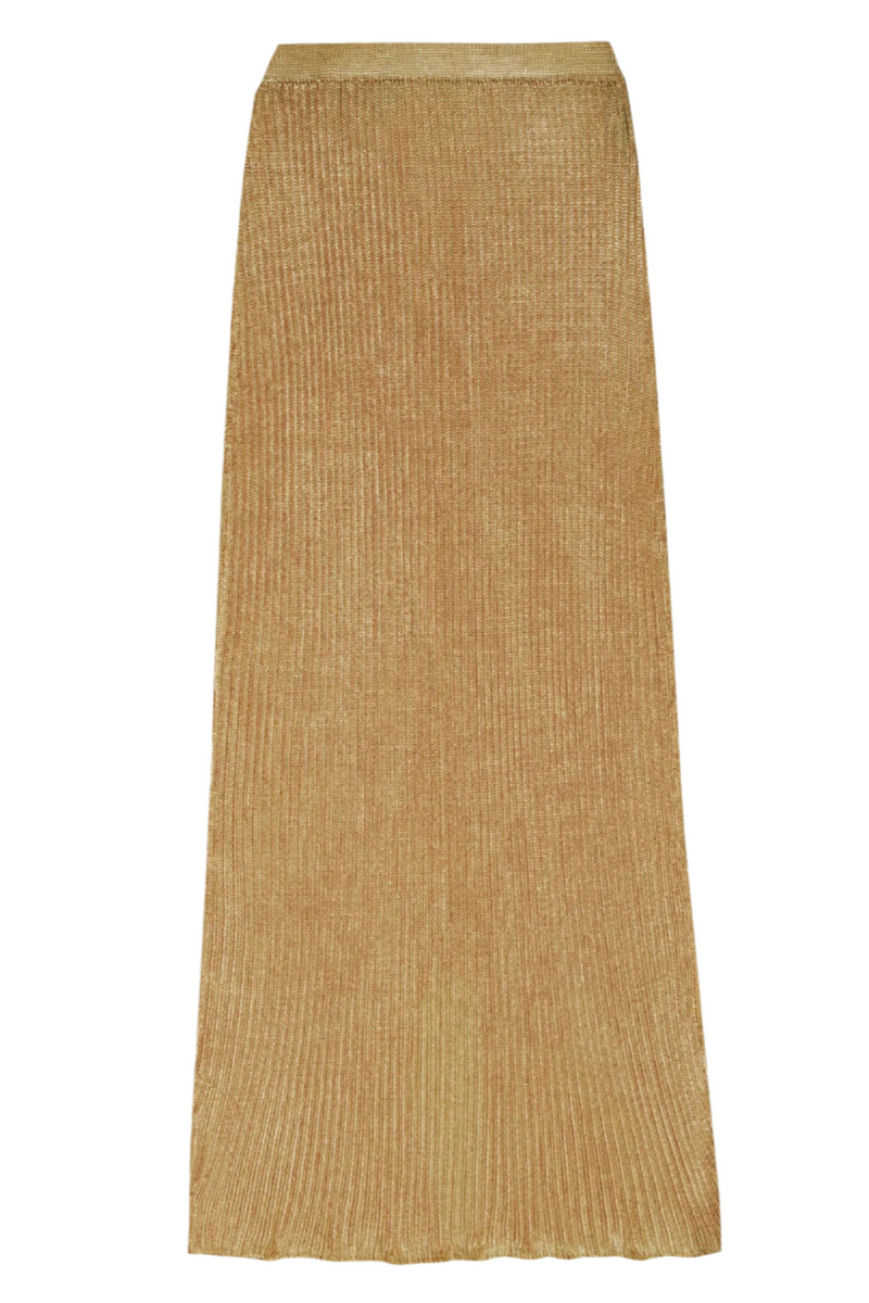 Ribbed Skirt - Camel