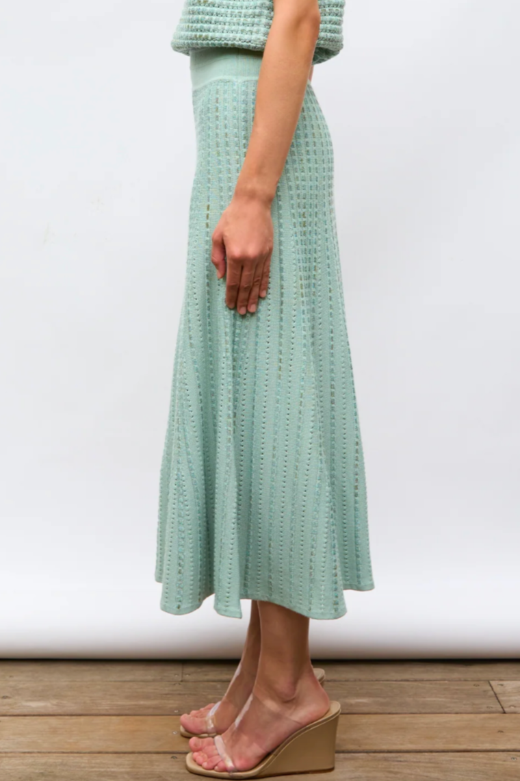 Jewel Knit Long Skirt - Lichen Multi