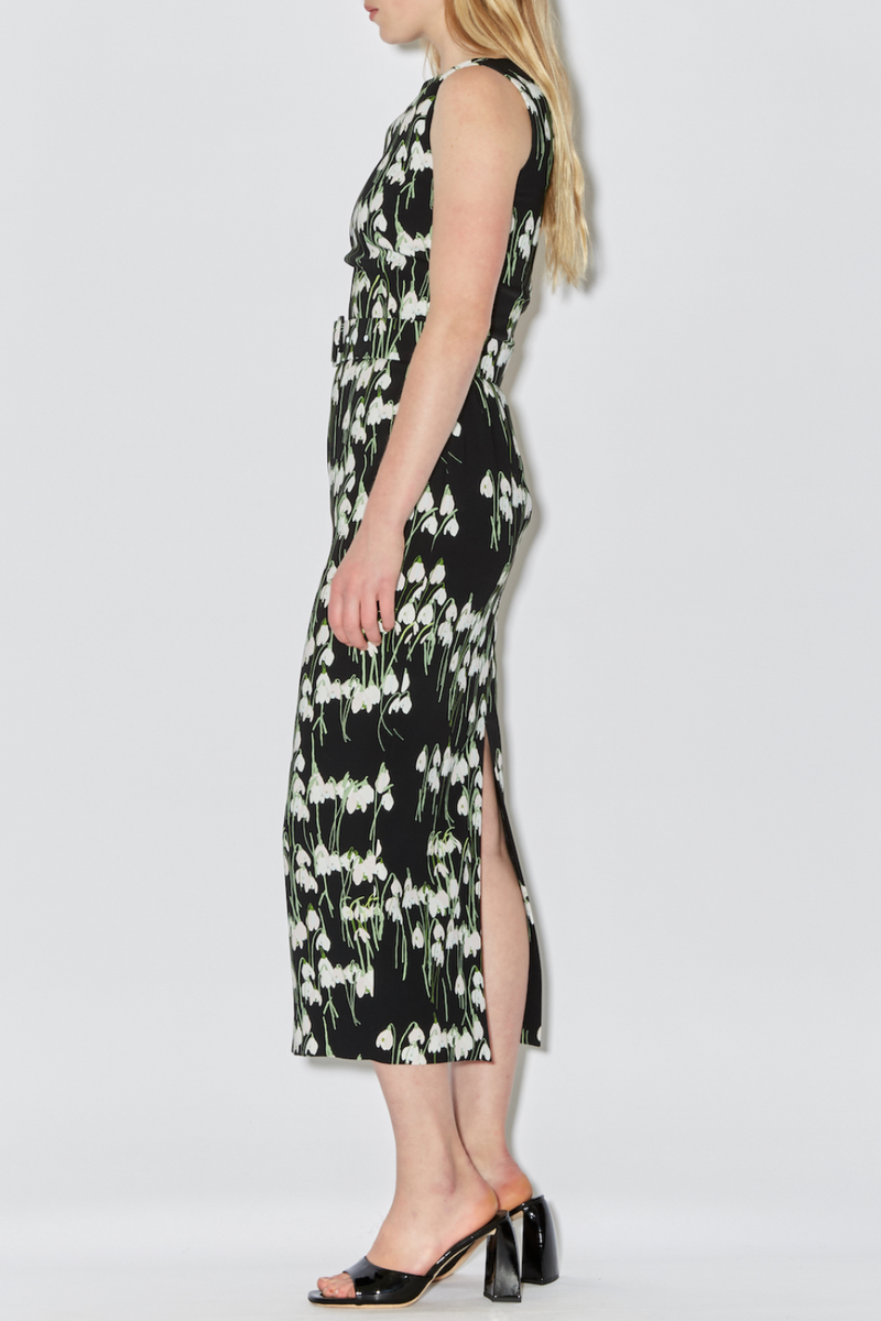 Lucille Midi Dress - Black Snowdrop