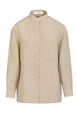 Ivy Shirt in Silk and Linen - Beige