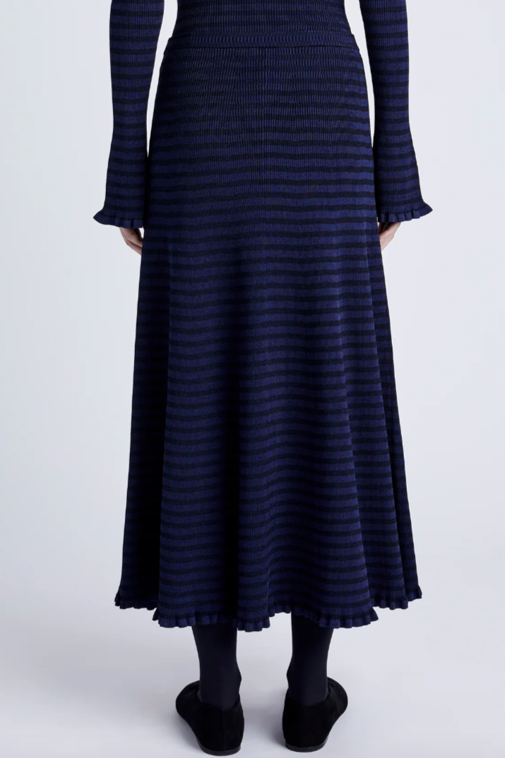 Phyllis Turtleneck in Geo Knits - Navy/Black