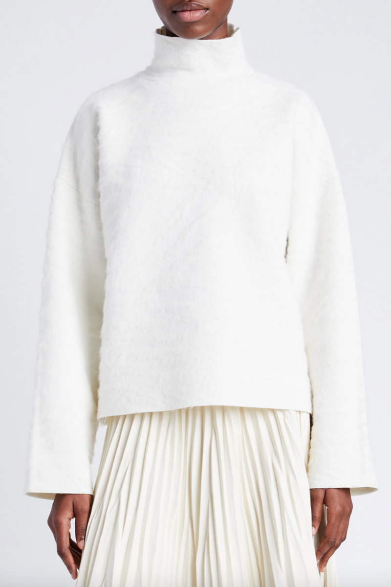 Asher Sweater in Brushed Knit - Eggshell