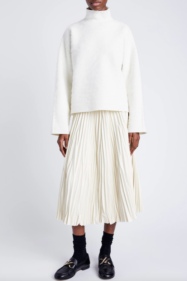 Asher Sweater in Brushed Knit - Eggshell