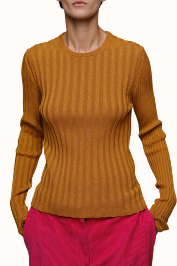 Pania Ribbed Crewneck - Ochre