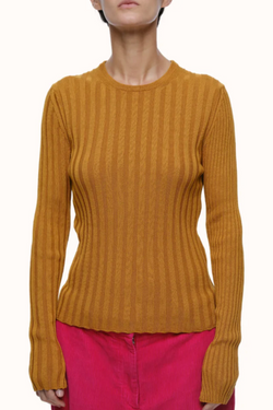 Pania Ribbed Crewneck - Ochre