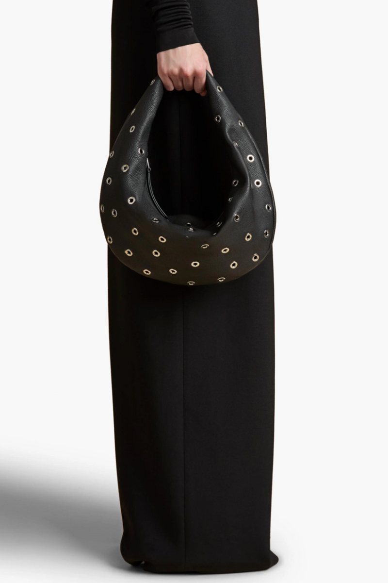 Medium Olivia Hobo Bag - Black Grommets