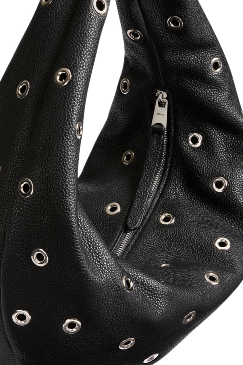 Medium Olivia Hobo Bag - Black Grommets