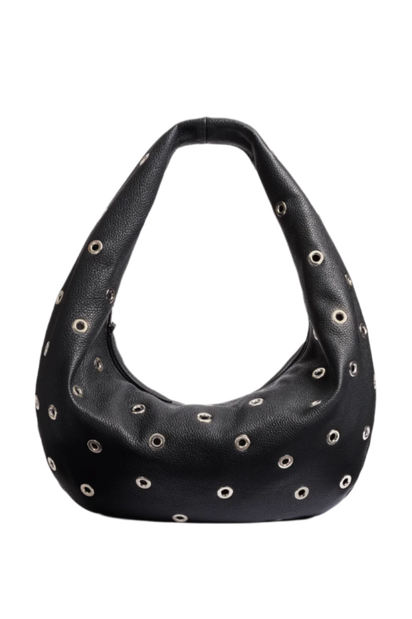 Medium Olivia Hobo Bag - Black Grommets