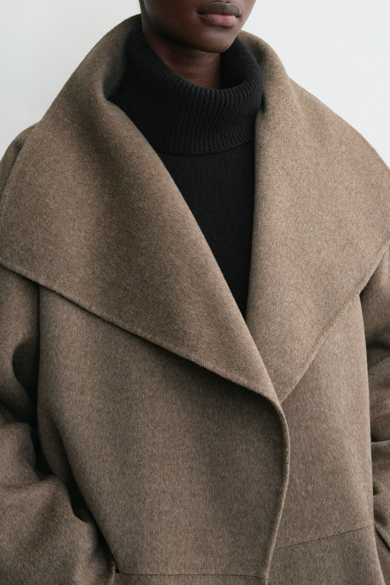 Signature Wool Cashmere Coat - Oak Melange