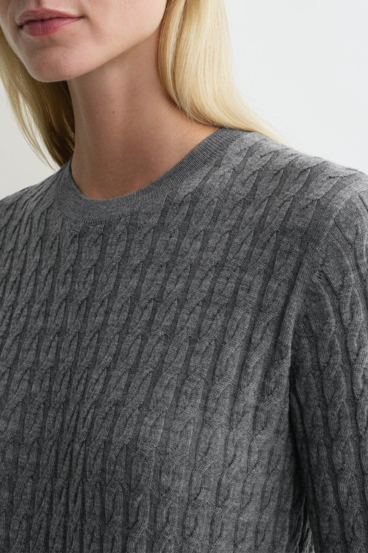 Cable Knit Dress - Grey Melange