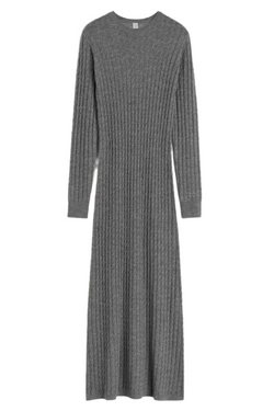 Cable Knit Dress - Grey Melange