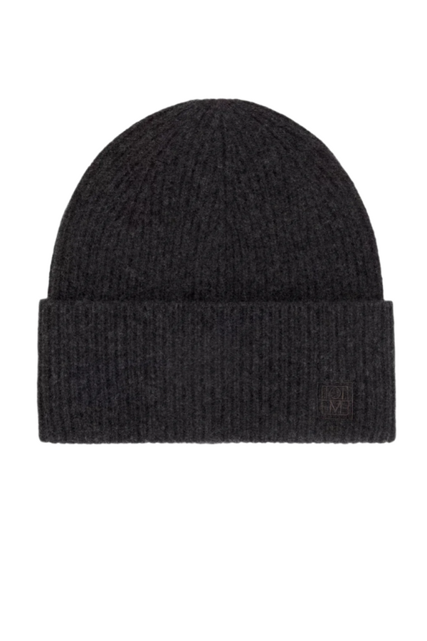 Ribbed Wool Beanie - Charcoal Melange