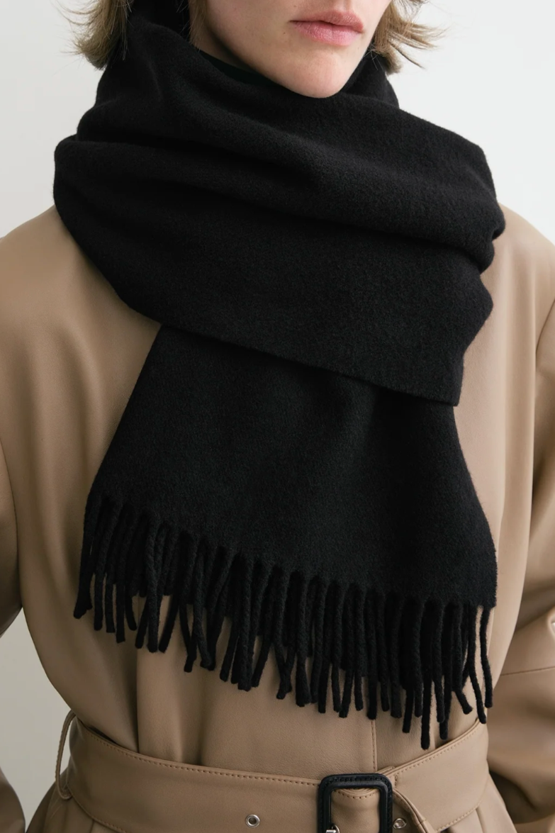 Classic Wool Scarf - Black