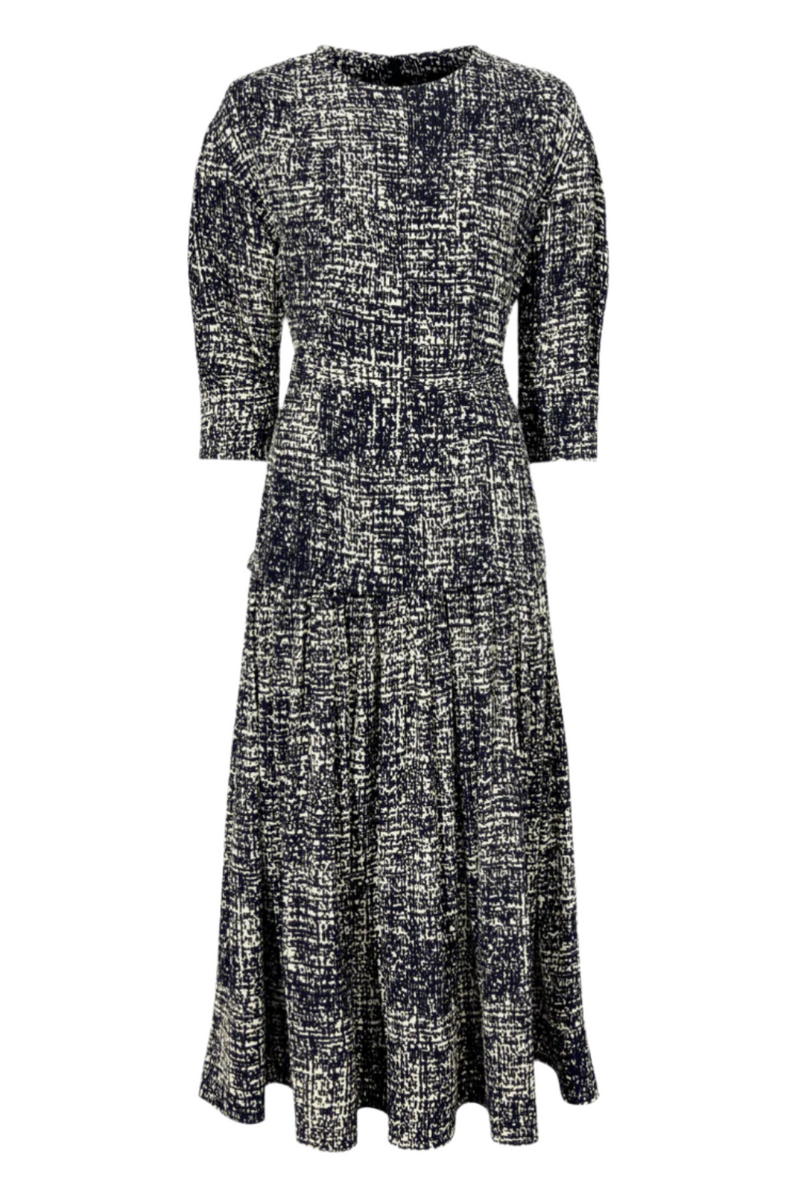 Harlow Dress in Printed Viscose Crepe - Black Multi