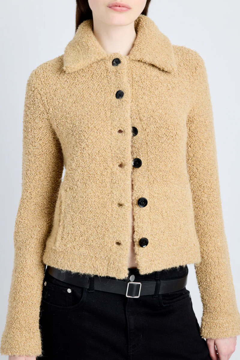 Sylvia Jacket in Loop Boucle Knit - Light Camel