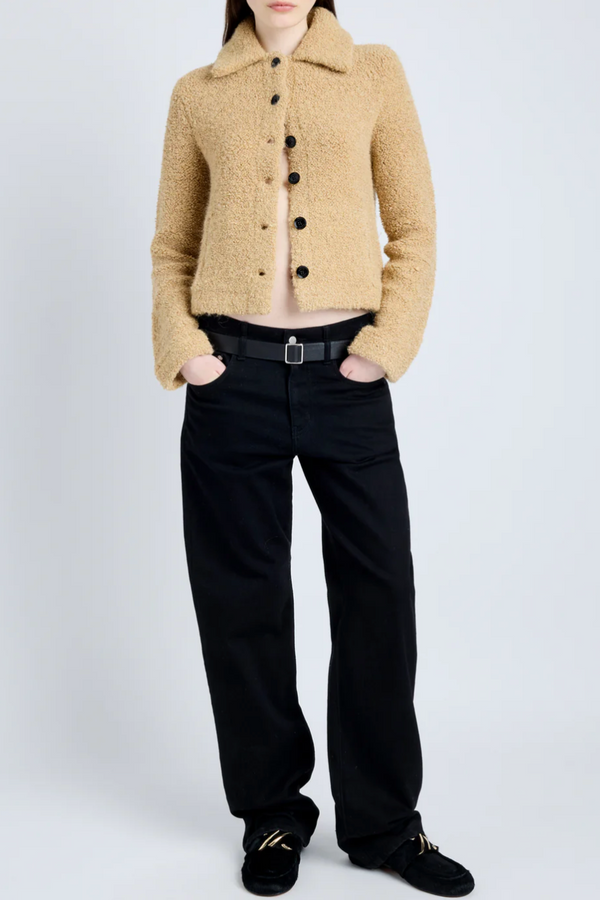 Sylvia Jacket in Loop Boucle Knit - Light Camel