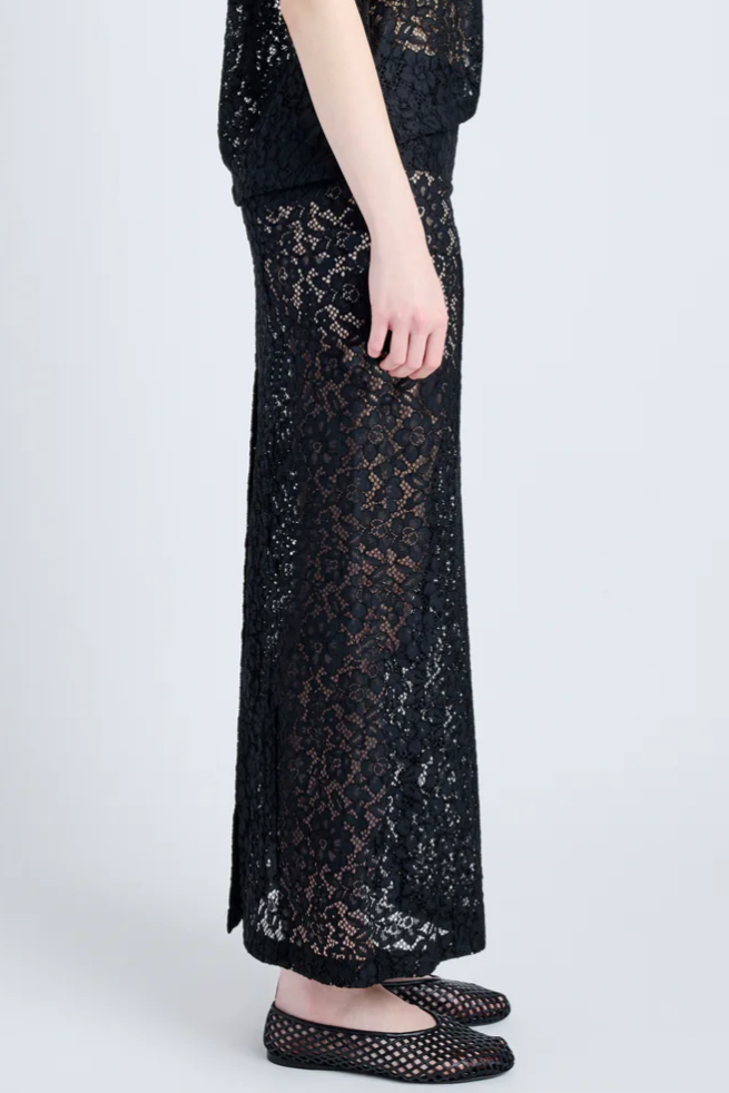 Jasmine Skirt in Stretch Lace - Black