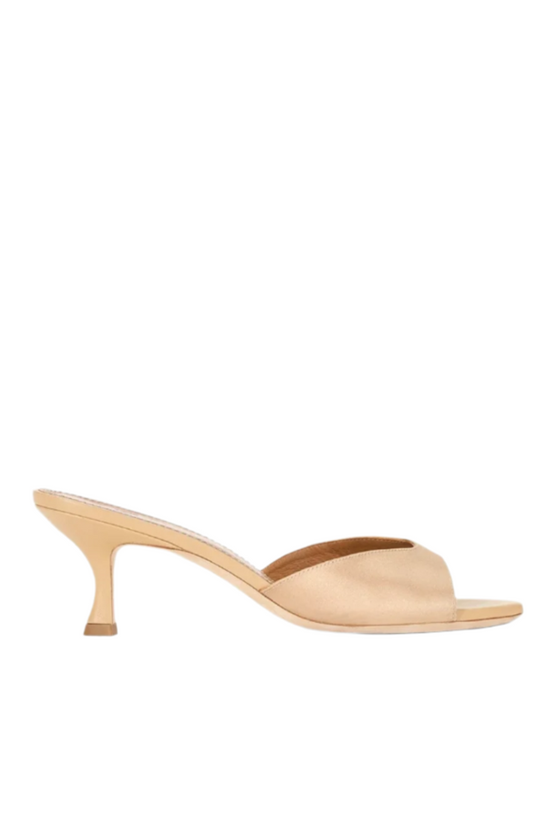 Brigitte Satin Mule - Camel