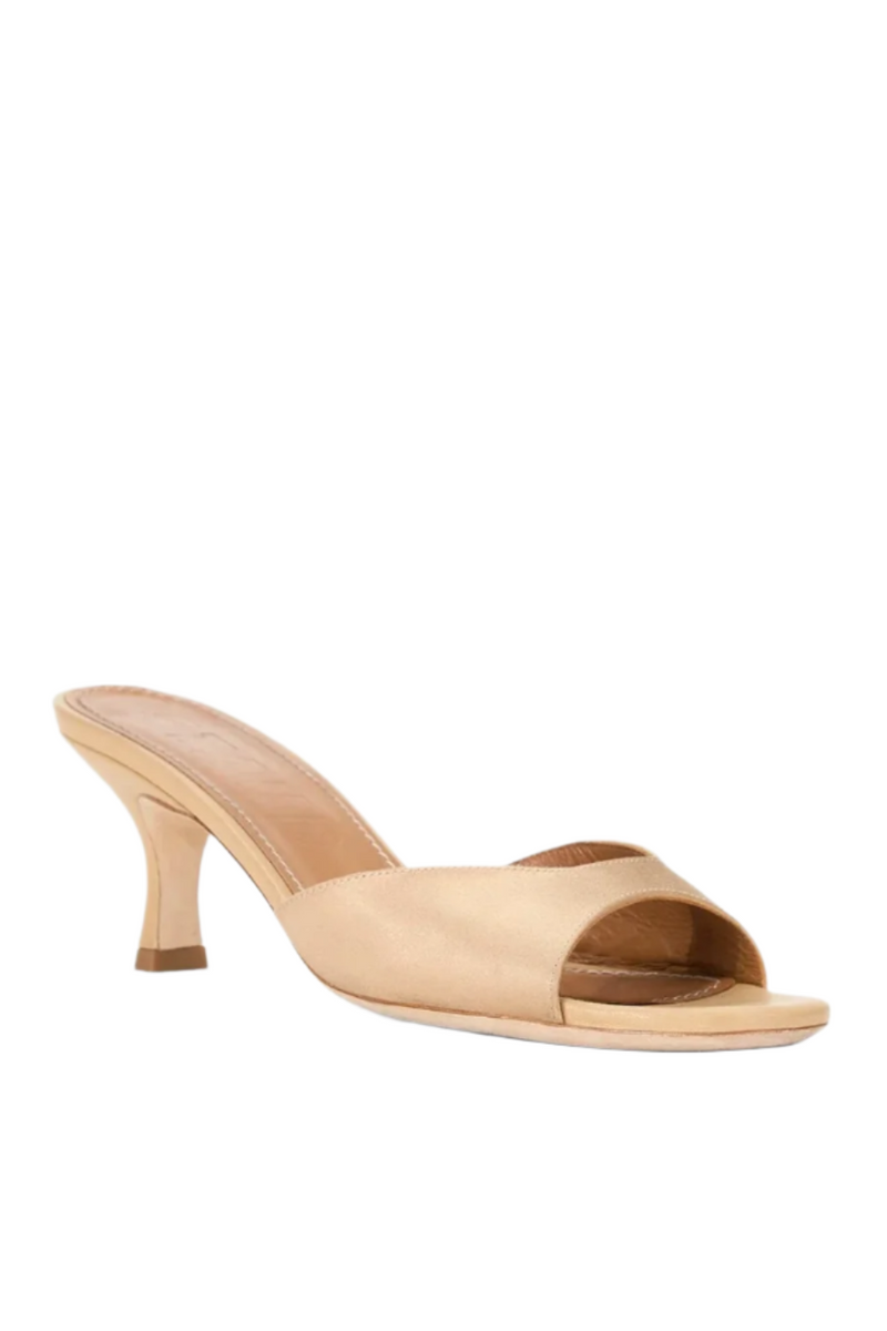 Brigitte Satin Mule - Camel