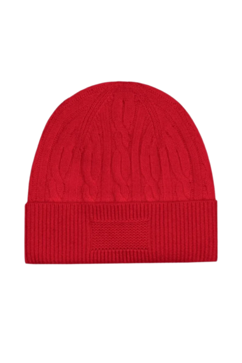 Cable Beanie - True Red