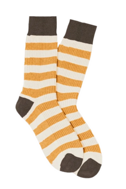 Striped Soft Socks - Cream/Sungold/Chestnut