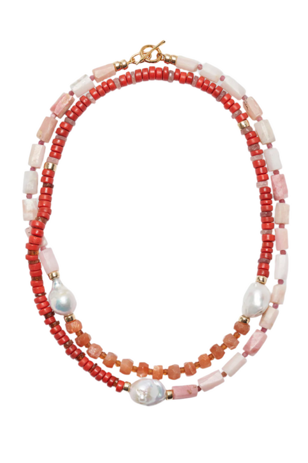 Cabana Necklace in Panama Pink - Sunstone