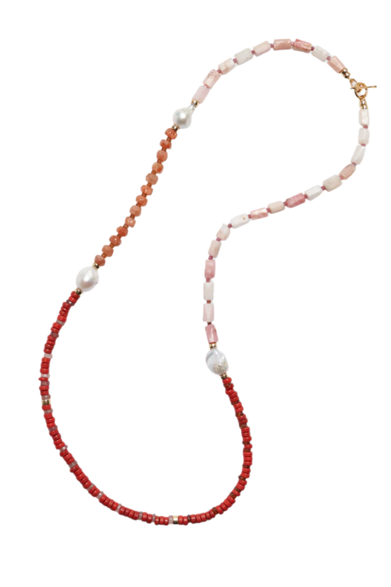 Cabana Necklace in Panama Pink - Sunstone